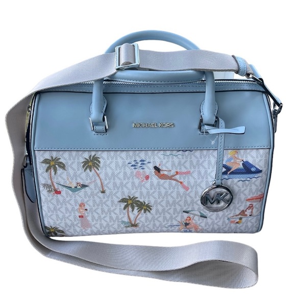 Michael Kors Jet Set Girls Light Blue & white print logo - Picture 2 of 11